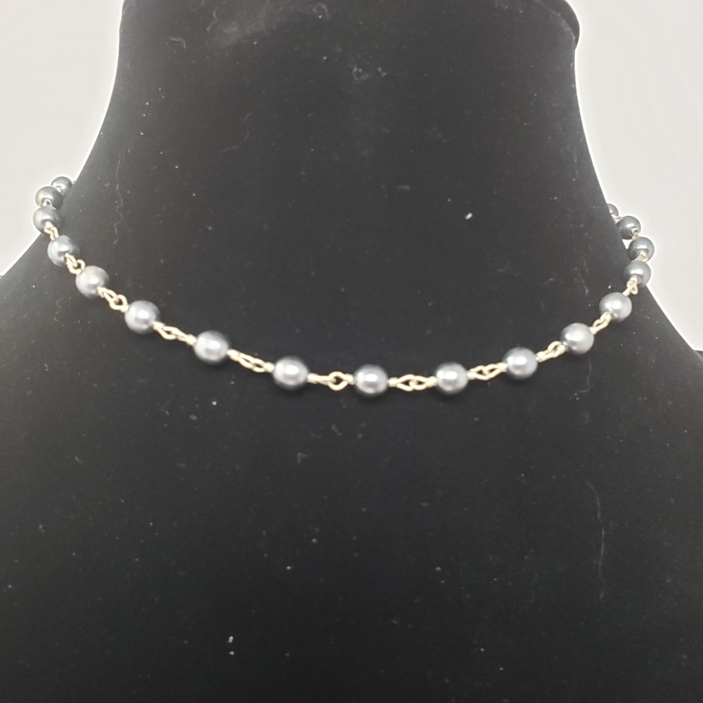 AK 925 sterling silver beaded necklace